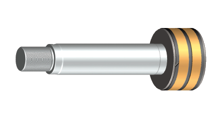 Le piston et la tige Hänchen sont reliés de façon inséparable. Le piston est revêtu de métal non ferreux et opère ainsi en guide métallique de précision. 